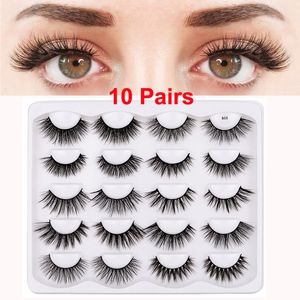 3D-Falsche Wimpern, handgefertigt, Kunst-Nerzwimpern, leicht, weich, 10 Stile, dramatisches Volumen, dicke natürliche Wimpern, flauschige Augen-Make-up-Tools