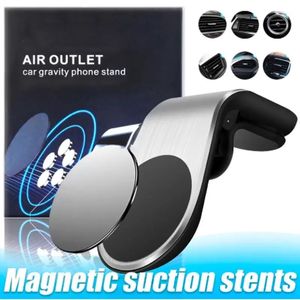 Magnetisk biltelefonhållare L Form Bärluft Vent Clip Magnet Universal Cellphone Bracket Stativ i lådan