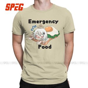 Wholesale food tee shirts resale online - Men s T Shirts Genshin Impact Paimon Emergency Food Humor Cotton Tee Shirt Short Sleeve T Shirt Crew Neck Clothing Summer Y0901