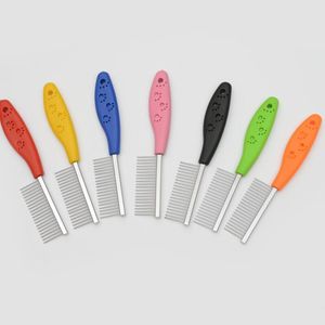 Stainless Steel Home Pet Dog Grooming Supplies for Dogs Cats hairs Removal Single Row Straight Comb RH3243