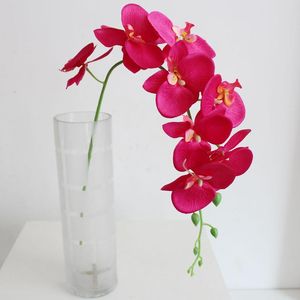 Dekorativa blommor kransar 1x artificiell fjäril orkidé blomma bukett phalaenopsis bröllop dekor