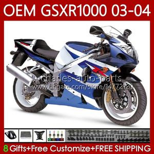 Ciało formy wtryskowej dla Suzuki GSXR-R1000 GSXR 1000 CC GSXR-1000 K 3 2003-2004 Nadwozie 67NO.27 K3 1000CC GSXR1000 03 04 GSX R1000 2003 2004 OEM Wishing Kit Blk Blue Błyszczący