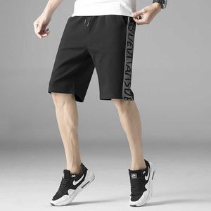 Casual Summer Mens Shrots Cotton Letter Printed Short Pants Breathable Fashion Shorts Men Streetwear Elastic Knee Length Shorts 210601