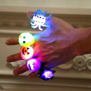 Presentes de Halloween Favor Favor LED dedo Brinquedos Crianças Presente Abóbora Bat Anel Luminoso XD24796
