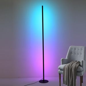Lampes de plancher 80cm lampe de coin moderne LED RGB Colorful Light Contrôle de la télécommande Multi-modes bar salon de chevet arrière-plan de chevet