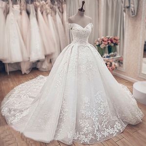 Beautiful Sparkle Wedding Dresses Dubai Bling Sweetheart Bridal Ball Gown WeddingDresses Plus Size Vestidos