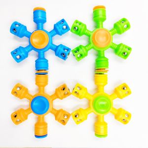 Fidget Spinner Acrylic Plastic Fingertips Toy Hand Gyro Stress Reliever Ring with 6 Steel Ball Decompression Anxiety Focus Autism Toys