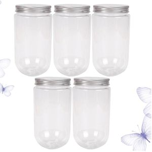 Mugs ml Dessert Cups Disposable U Shaped Tea Bottle Transparent Beverage Drinking Cup With Lid