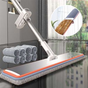 Joybos Floor Squeeze Mop in microfibra bagnata con secchio Panno per la pulizia del bagno per il lavaggio Detergente per cucina 211215