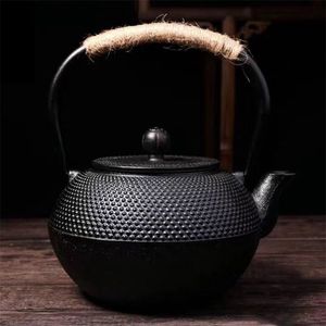 300/600/900/1200 ml Antik gjutjärn Tea Pots med rostfri Infuser krukor vattenkokare för kokande vatten 210.813
