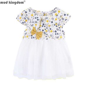 Mudkingdom Floral Baby Girl Dress Stile cinese Qipao Estate per bambini Vestiti Tulle Stampa Ragazze es Abbigliamento bambino 210615