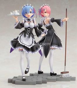 21cm Re:ZERO Starting Life in Another World Anime Figure Rem Ram Action Figure Rem Figurine Ram Figure Collectible Model Toys Q0621