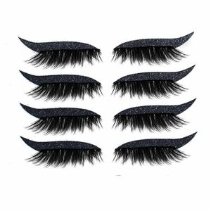 Cílios falsos cílios Eyeliner adesivos Reutilizável pálpebra Instant Outline Composição fácil