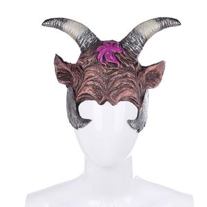 Máscaras de fiesta Adulto Halloween Carnival Festival Larp Cosplay Viking Ox Diablo Diablo Mask Casco Tocado con cuerno