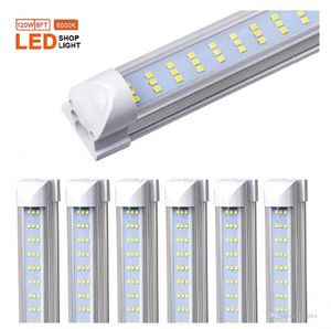 8ft led tubes light 120W Integrated T8 led light tube 8 feet double Sides 576LEDs 13000 Lumens AC 110-240V