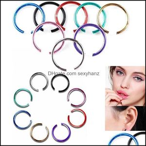 Other Body Jewelry 2021 40Pcs Punk Clip On Ear Without Piercing No Hole Fake Nose Lip Hoop Rings Earring For Women Men Gold Sier Drop Delive