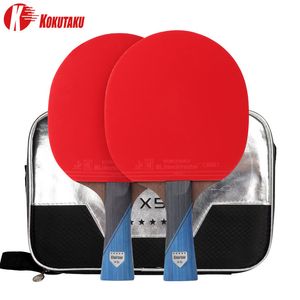 Wholesale table tennis paddle rubbers for sale - Group buy 5 star Professional table tennis racket bat Carbon Wenge ping pong paddle racket double face pimples In rubber