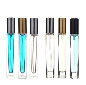 Mini Refillable Perfume Spray Bottle Glass Transparent 10ml Atomizer Portable Travel Empty Cosmetic Container Essential oil Bottles SN3347