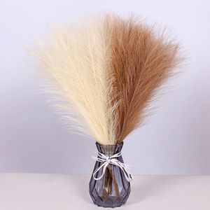 45cm Polyester Artificial Flowers Pampas Grass 7 Fork For Home Decor