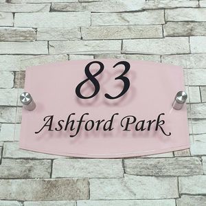 Customized Acrylic Pink Modern House Sign Door Number Address Contemporary Other Hardware