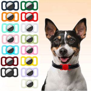 Estojo com pulseira para Airtag Coleira de cachorro Capas de silicone Capas anti-perda Protetora para animais de estimação Localizador de rastreamento por GPS