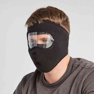 Sıcak Maskeli Şapka Unisex Erkekler Kadınlar Yüz Maskesi Süet Sürme Rüzgar Geçirmez Yüksek Çözünürlüklü Gözlük Anti Sis Maske Kayak Şapka Caps Y21111
