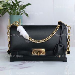 High-quality leather bags luxury brand gold chain handbag original cowhide lady shoulder bag fashion medium italic bag