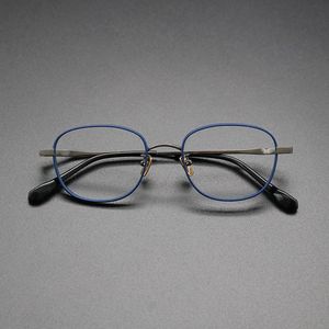 Модные солнцезащитные очки рамки дизайнер Ultra Light Pure Titanium Myopia Glasses Мужские круглые рамы сетевой сеть красного лица ретро -индивидуальность
