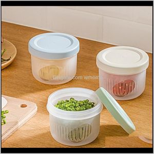 Housekeeping Organization Home Gardenfresh-Keeping Box Kunststoff versiegelt speziell für Kühlschrank Lauch Ingwer Knoblauch getrocknete Behälter Lagerung B