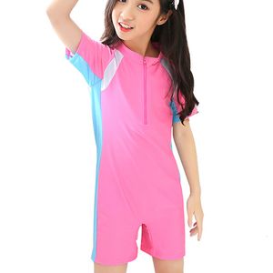 Swimsuits Kids Summer Sunblock Quick-dry Zipper One-piece Swimsuit for Girls Swimwear Children Swimming Suits Boys 5-12 y