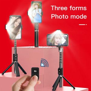 2021 P70D Bluetooth Selfie Stick Tripod Fill Light Video Record Support Universal Ajustável Direção Smartphone Selfie Vlog Alta Qualidade