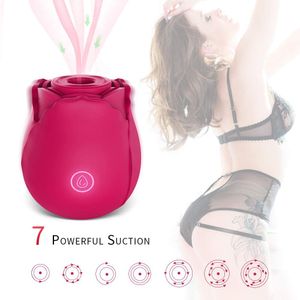 Rose Shape Vagina Sucking Vibrator Female Intimate Good Nipple Sucker Oral Licking Clitoris Stimulation Powerful Sex Toys for Women Y0410