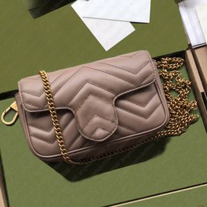 Luxury Designers Bags Womens super mini mamon nude purse top 7A quality chain cross body genuine leather cowhide wave hearts quilted bag with date code orginal box