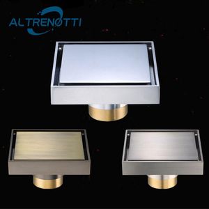 Altre forniture per servizi igienici da bagno Scarico a pavimento invisibile Quadrato Ottone Bagno Doccia Grande copertura 10 * 10 Piastrelle Inserto nascosto Filtro Rifiuti d'acqua Ho