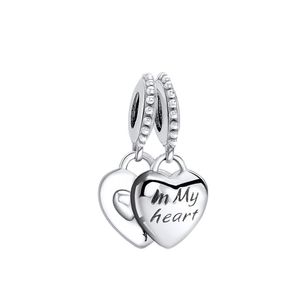 CKK Fit Pandora Bracelets Mother Daughter Heart Charms Silver 925 Original Beads for Jewelry Making Sterling DIY Women Q0225 747 T2