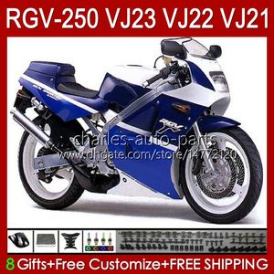 Suzuki RVG250 250cc VJ 23 RGV250 SAPC VJ23 COWLING RGV-250CC 1998 1998 Bodywork 107HC.55 블루 화이트 새로운 RGVT-250 RGVT RGV 250 CC RGV-250 패널 97 98 페어링 키트