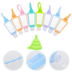 Water Bottle 1 Set Travel Holder Pattern Reusable Silicone Case With Funnel