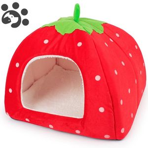 Cat Beds & Furniture Bed House For Cats Small Dog Starberry Pet Kitten Kennel Winter Warm Soft Product Cama Gato