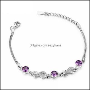 Charm Armbänder Schmuck925 Silber Glückszahl 8 Mode Micro Inlaid Zirkon Armband Schmuck Großhandel Drop Lieferung 2021 Iwjkg