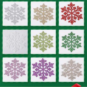 Decorações de floco de neve Pendurado floco de neve de natal decorações de árvore de natal para casa Casa de casas 6 Styele Decorações de Natal GGB2403