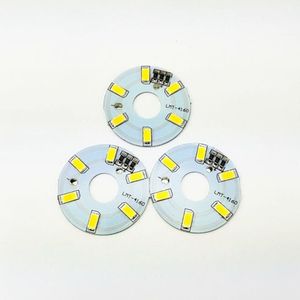 100PCS/LOT LED5730 SMD Lamp Beads 3W Bulbs Bicolor Warm White Dimmable Aluminum Substrate Downlight Round Lamps Plate for led Bulb