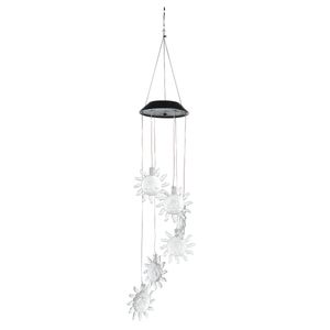 Färgbyte LED Solar Powered Wind Chime Light Hängande Garden Yard Decor - C