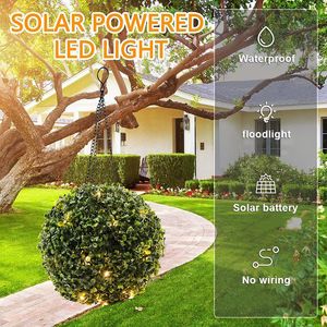 Wholesale solar hanging balls outdoor resale online - Solar Lamps Simulation Grass Plastic Ball Hanging Light Led For Home Courtyard Decoration Highly Garden Outdoor