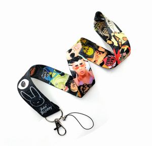 Cartoon Singer Lanyard för Keychain ID Kort Skal Pass Student Män Backacka Badge Holder Key Ring Neckrems Tillbehör