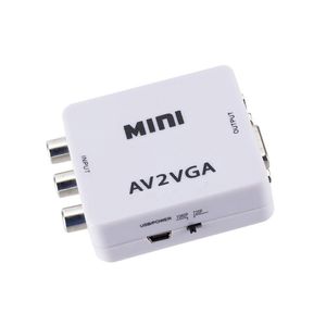 Mini RCA AV VGA Video Konnektörleri AV2VGA Dönüştürücü Adaptörü ile 3.5mm Ses TV PC DVD Monitör Ile Daha Fazla stok AV2HDMI VGA2HDMI HDMI2AV