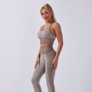 2 peças mulheres sem costura yoga impresso ternos esportivos esporte sutiã + cintura alta fitness leggings gym set sportswear treino clothessoccer jerse