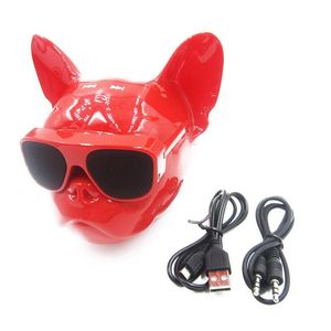 Alto-falantes portáteis Fashion Aerobull Dog Head Bluetooth 4.1 Bulldog alto-falante sem fio Bluetooth HIFI subwoofer suporte U disco cartão TF T230129