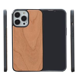 Guter Hersteller Niedriger Preis Holzfälle für iPhone 13 Mini 12 Pro Max Echt Cherry Holz Mobiltelefon Fallabdeckung