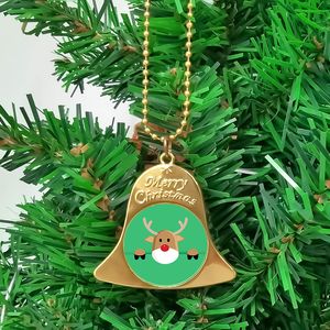 DIY Sublimation Blanks Metal Christmas Tree Bell Pendant Aluminum Plate Xmas Decoration New Year Ornaments 10pcs HH21-659