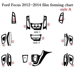 フォードフォーカス2012-2014のためのカースタイリング3D 5Dカーボンファイバーの車の中心センターコンソールの色の変化成形ステッカーデカール2012-2014